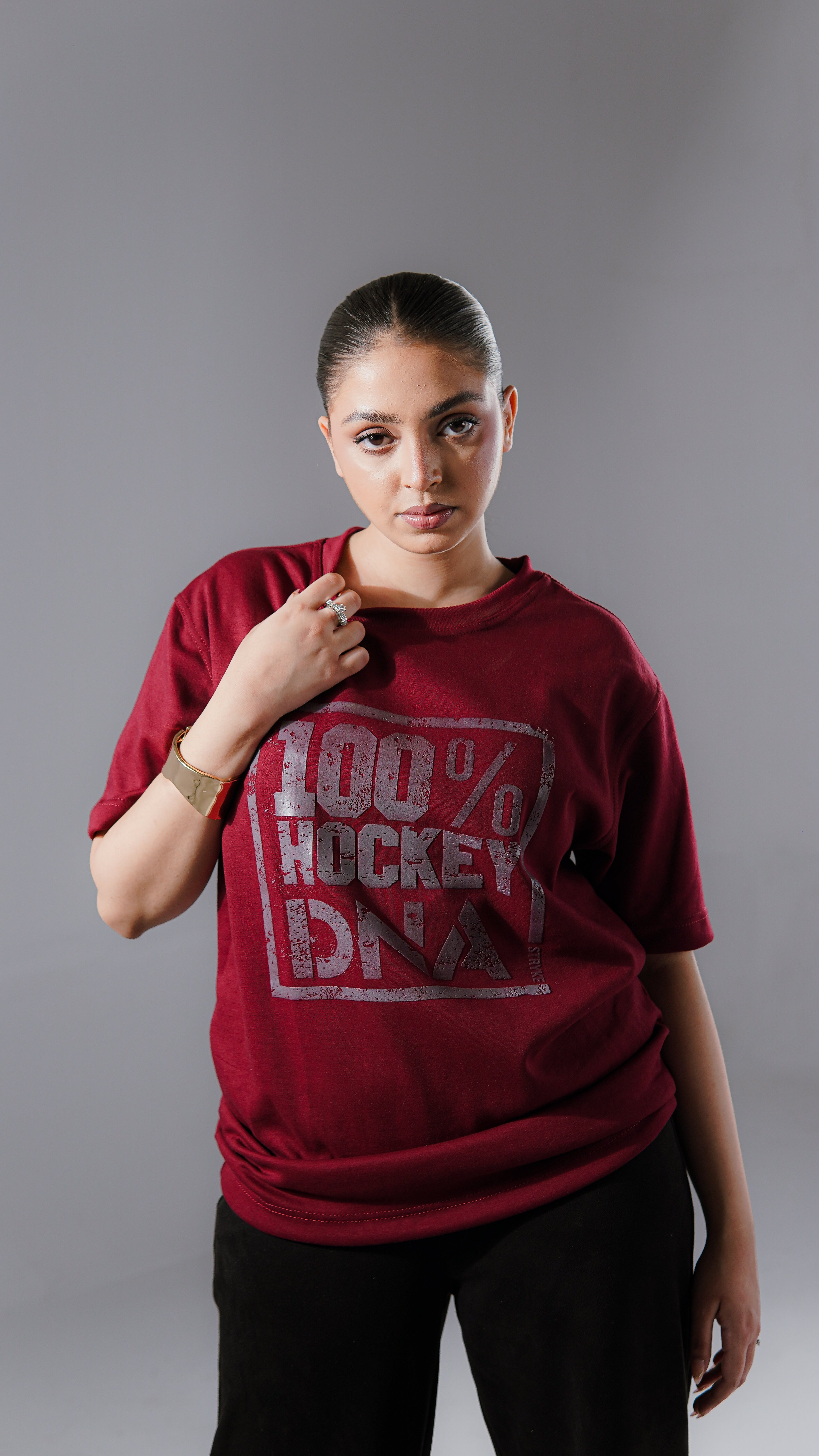 Stryke 100% Hockey DNA Premium Maroon T-Shirt
